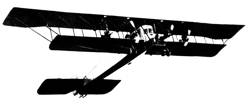 1913 г.- крупнейший в мире тяжелый самолет 'Илья Муромец' конструкции И. Сикорского